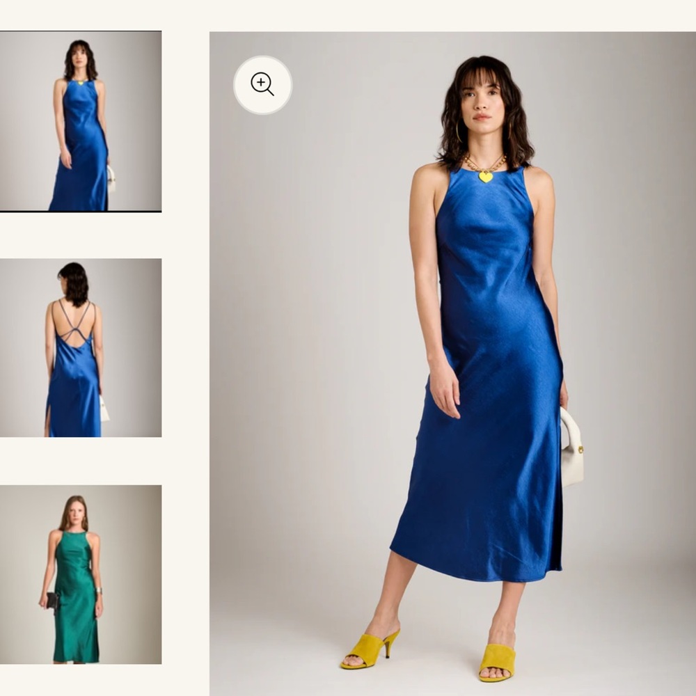 Beautiful satin midi dress open back NWT wedding guest formal